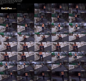 Pissing near rustic wall (1080p)