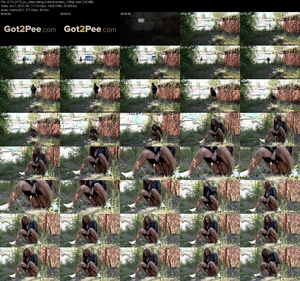 Pissing sitting in the brambles (1080p)