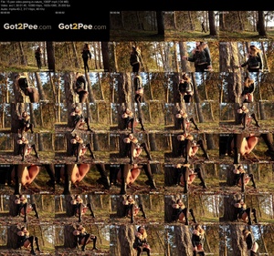 Beauty peeing in nature (1080p)