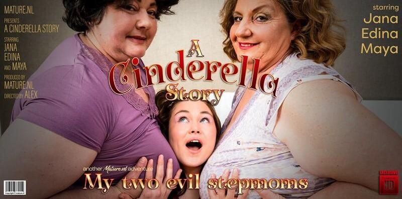 Edina, Jana, Maya - Two BBW stepmoms use teeny babe Maya for all of their chores and more - 720p