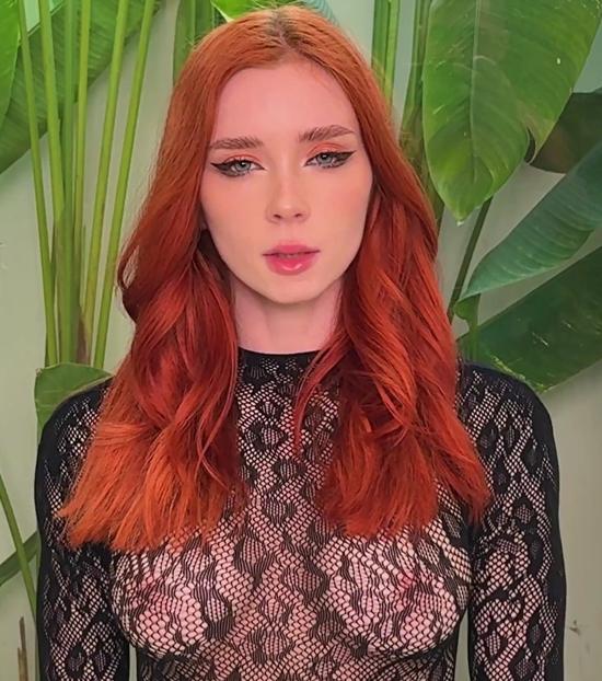 Sweetie Fox - Redhead Beauty in Fishnet Bodystocking Passionate Fucks POV 4K 2160p