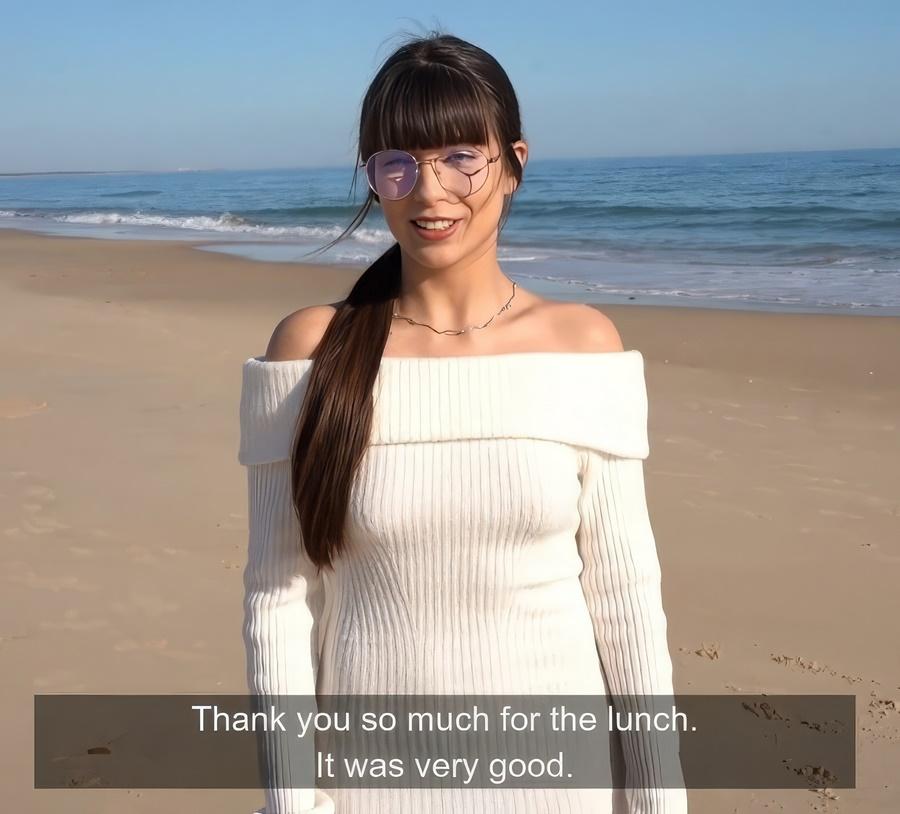 Petite Deepthroat - Walk On The Beach Ends In a Blowjob Cum In Mouth FullHD 1080p