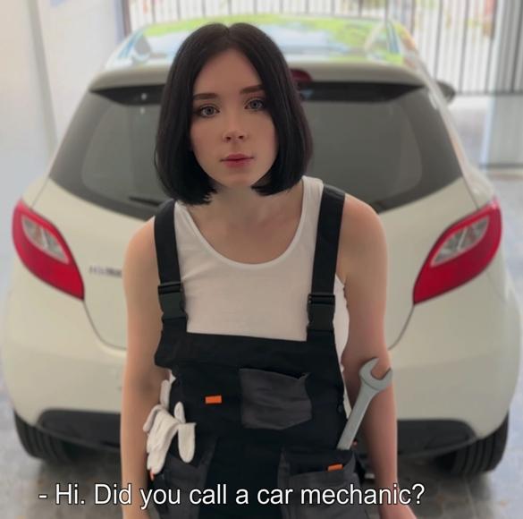 Sweetie Fox - Beauty Auto-Mechanic Deepthroat, Rough Fucks & Gets Facial 4K 2160p