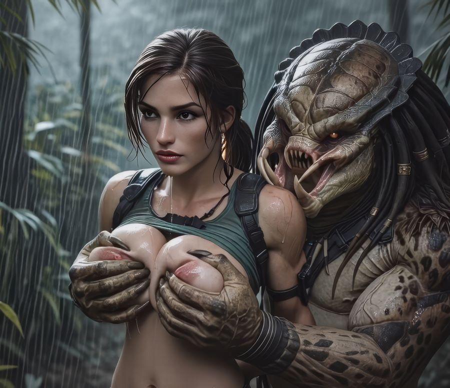 AIPorn - Lara Croft VS Predator UltraHD/4K 1928p