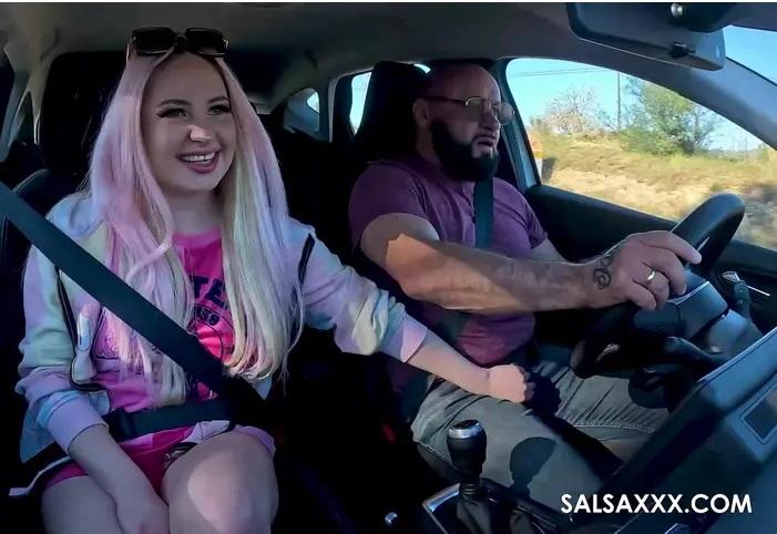 Maria Gail - Pink Haired Latina in Intense Car Fucking FullHD 1080p/HD 720p